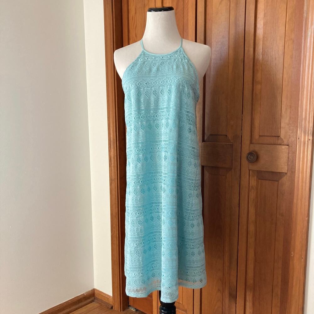 NWT LOFT Light Blue Lace Dress, Size 8